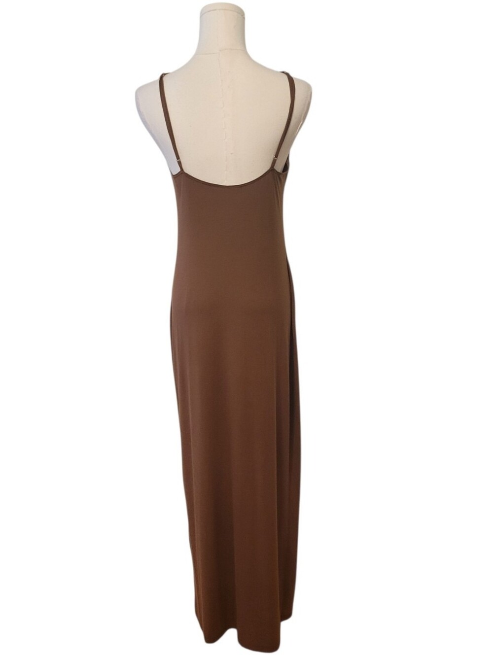 Reformation Lainey in Chestnut Soft Knit Sundress Maxi Dress Size Large - Picture 5 of 7